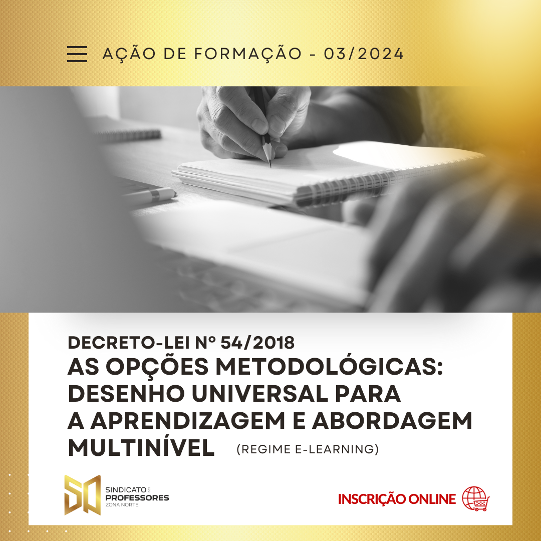 30 - DECRETO-LEI Nº 54/2018 – AS OPÇÕES METODOLÓGICAS: DESENHO UNIVERSAL PARA A APRENDIZAGEM E ABORDAGEM MULTINÍVEL - (REGIME E-LEARNING)