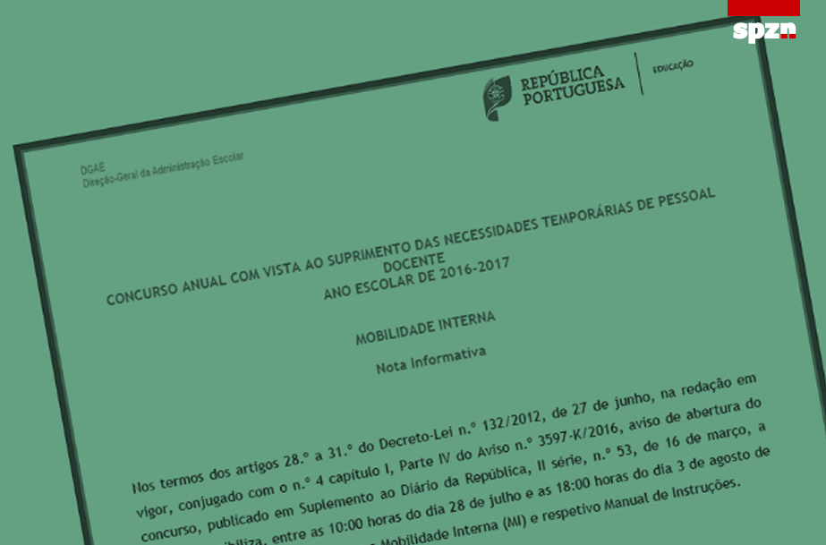 Nota Informativa, Documentação e Aplicação -  Mobilidade Interna 2016/2017