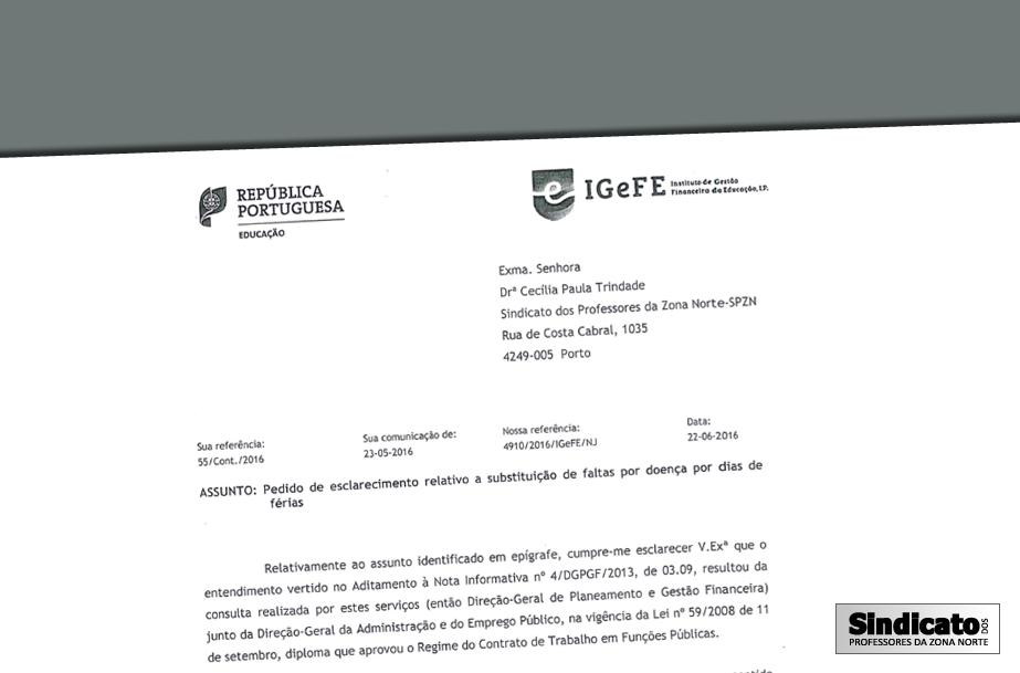 Substituição de faltas por doença por dias de férias