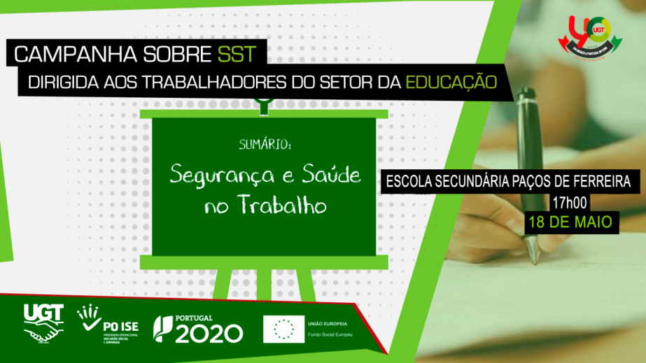 Campanha sobre SST dirigida aos Trabalhadores do Setor da Educação promovida pela União Geral de Trabalhadores – UGT