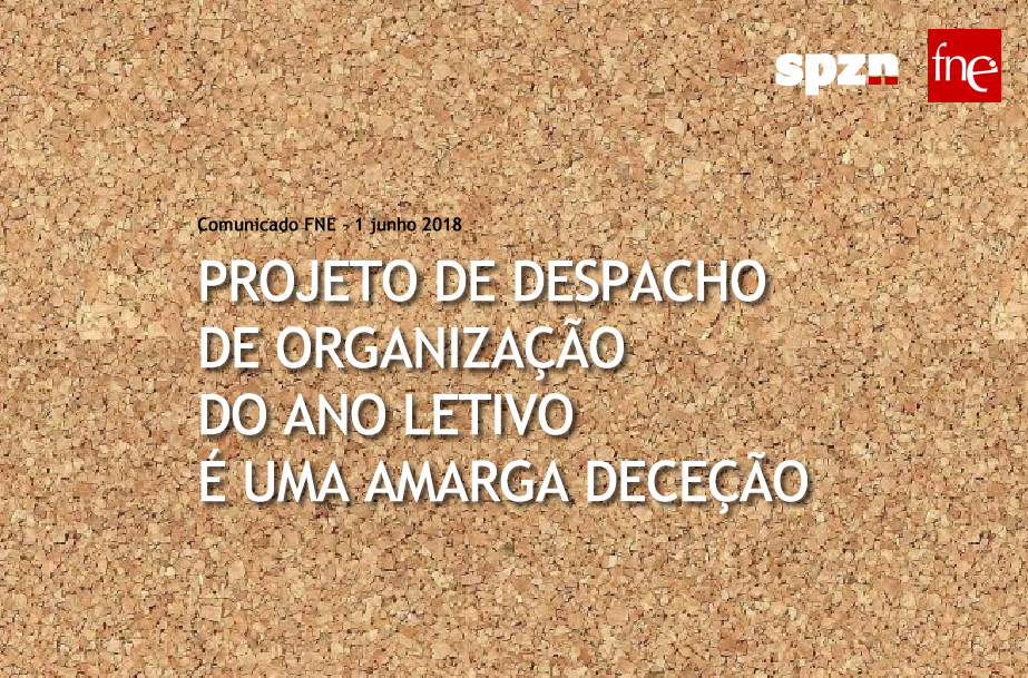 PROJETO DE DESPACHO DE ORGANIZAÇÃO DO ANO LETIVO É UMA AMARGA DECEÇÃO 