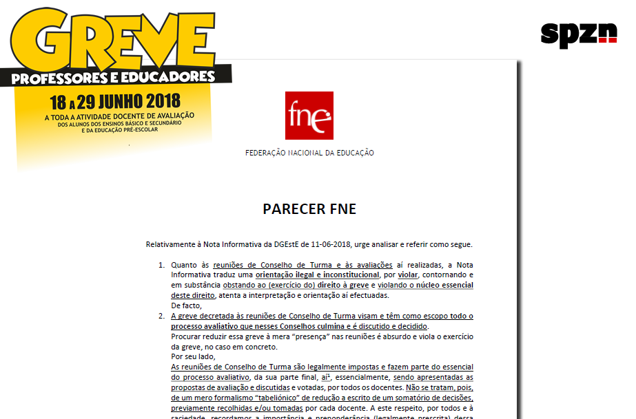 PARECER FNE - Nota Informativa da DGEstE de 11-06-2018