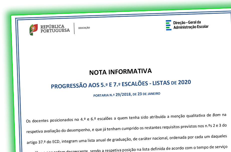 Nota informativa – progressão ao 5º e 7º escalões