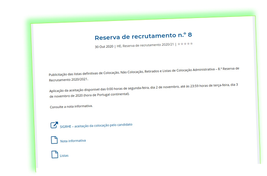 Reserva de recrutamento n.º 8