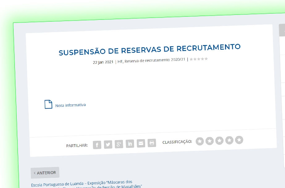 SUSPENSÃO DE RESERVAS DE RECRUTAMENTO