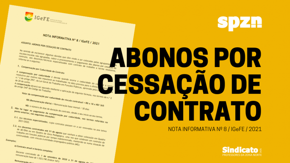 ABONOS POR CESSAÇÃO DE CONTRATO