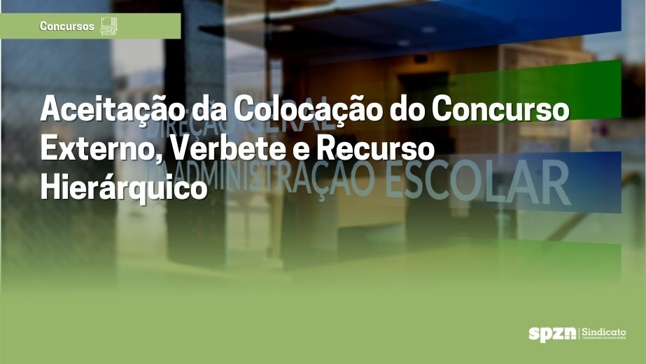 Aceitação da Colocação do Concurso Externo, Verbete e Recurso Hierárquico