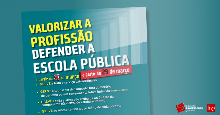 Professores iniciam hoje greve ao último tempo de aulas