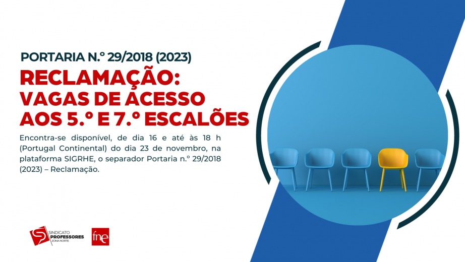 Reclamação - Listas provisórias de vagas de acesso aos 5.º e 7.º escalões