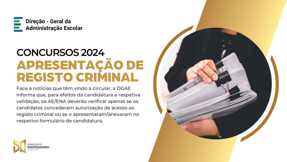 Apresentação de Registo Criminal - Candidatura de Professores