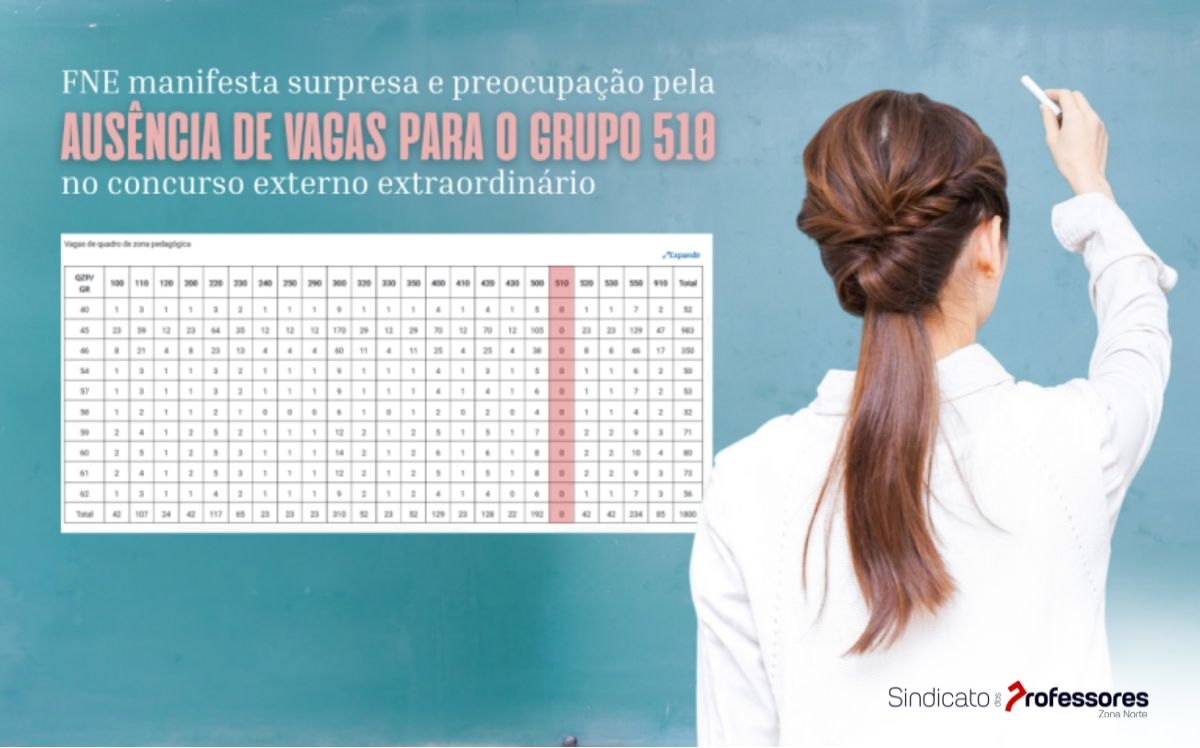 FNE manifesta surpresa e preocupação pela ausência de vagas para o grupo 510 no concurso externo extraordinário