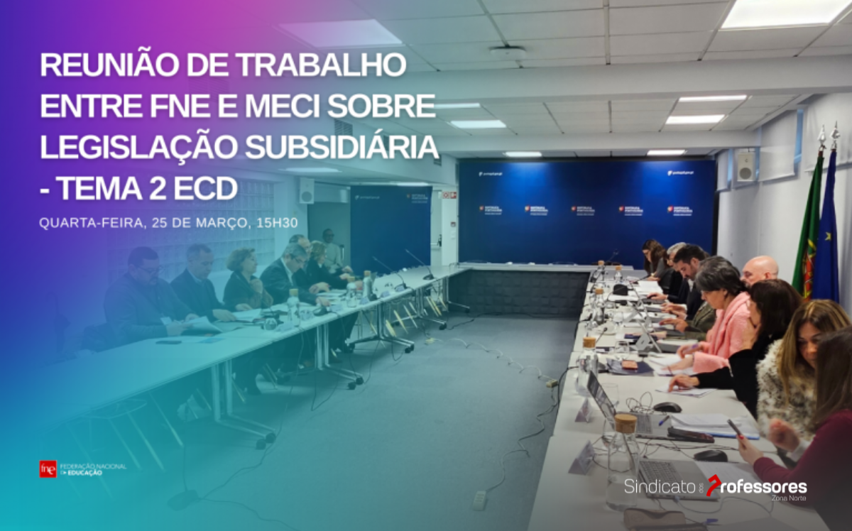 Reunião de trabalho entre FNE e MECI sobre legislação subsidiária - tema 2 ECD